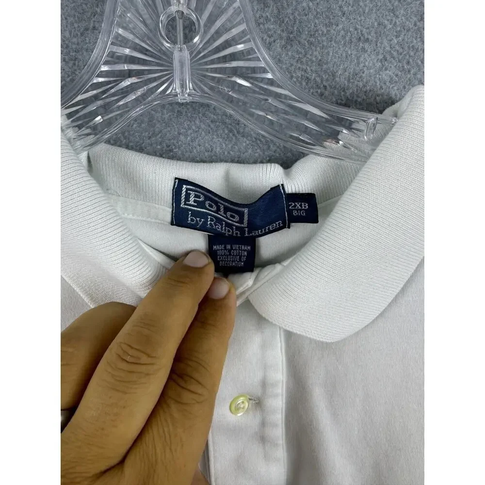 Polo Ralph Lauren Polo Shirt Men's 2XB Big & Tall White Short Sleeve Preppy Golf